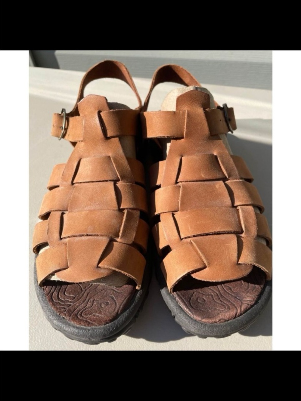 Womens Brown Leather Fisherman Sandals Teva